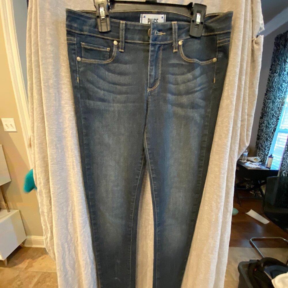 Paige Jeans Womens 27 Blue Peg Skinny Denim Medium Wash